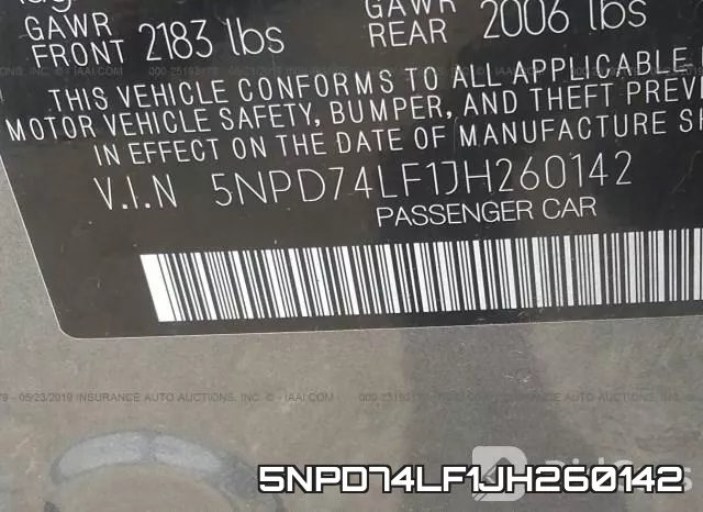 5NPD74LF1JH260142 фото 10