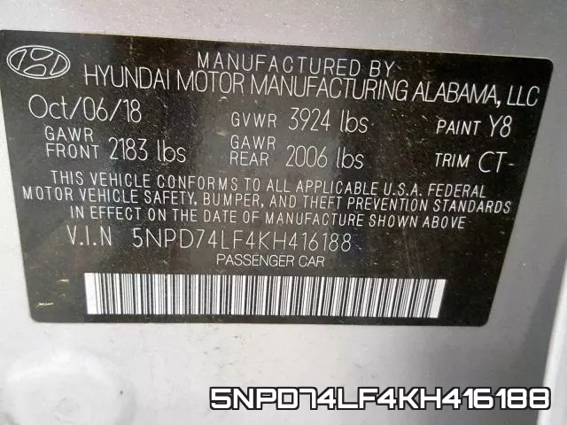 5NPD74LF4KH416188 фото 2
