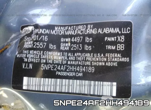5NPE24AF2HH494189 фото 10