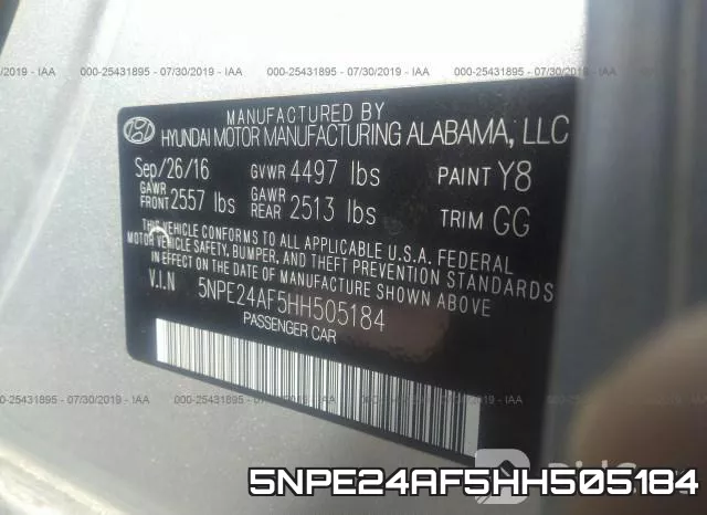 5NPE24AF5HH505184 фото 10