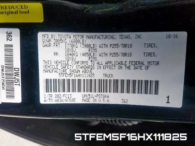 5TFEM5F16HX111825 фото 2