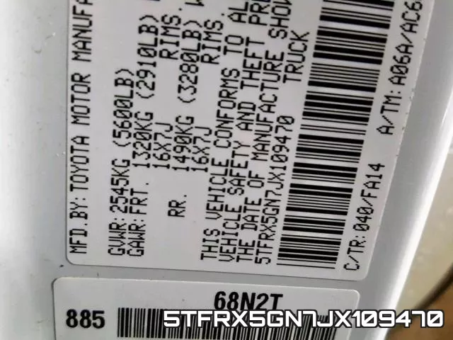5TFRX5GN7JX109470 фото 2