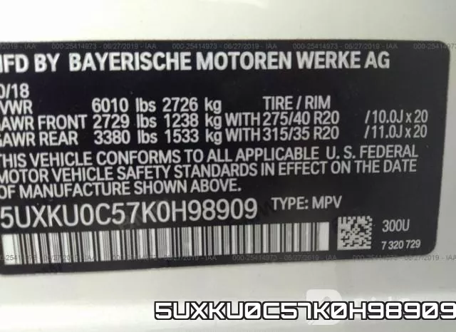 5UXKU0C57K0H98909 фото 10