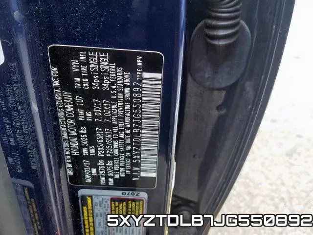 5XYZTDLB7JG550892 фото 2