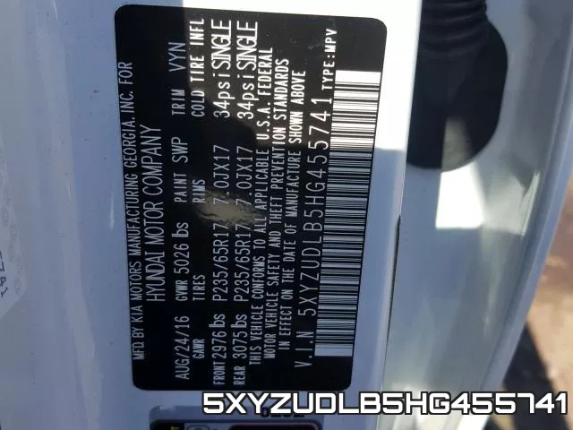 5XYZUDLB5HG455741 фото 2