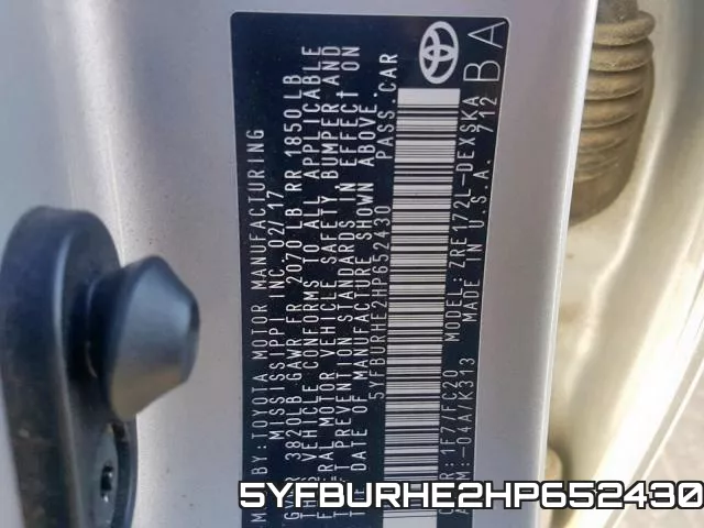 5YFBURHE2HP652430 фото 2