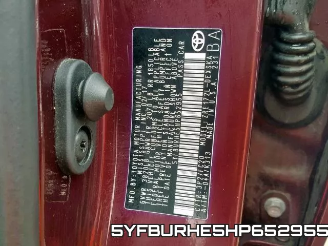 5YFBURHE5HP652955 фото 2