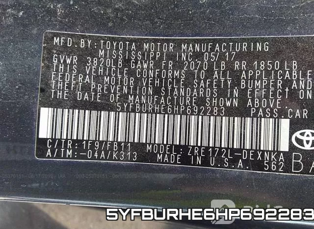 5YFBURHE6HP692283 фото 10