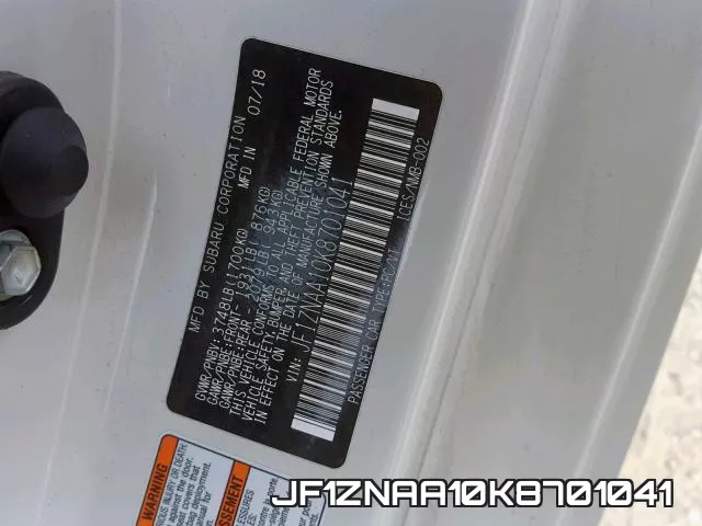 JF1ZNAA10K8701041 фото 2