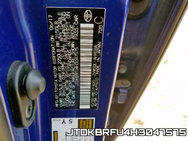 JTDKBRFU4H3047575 фото 2