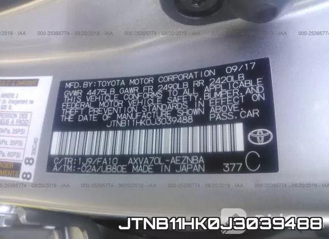 JTNB11HK0J3039488 фото 10
