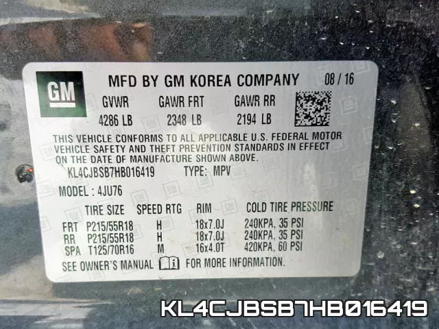 KL4CJBSB7HB016419 фото 2