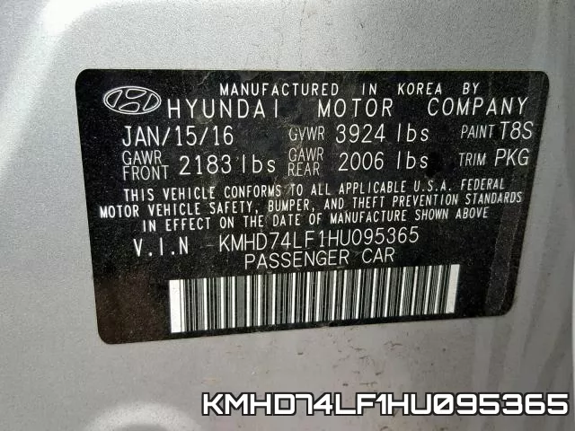 KMHD74LF1HU095365 фото 2