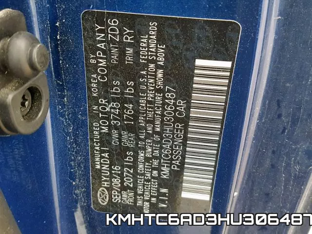 KMHTC6AD3HU306487 фото 2