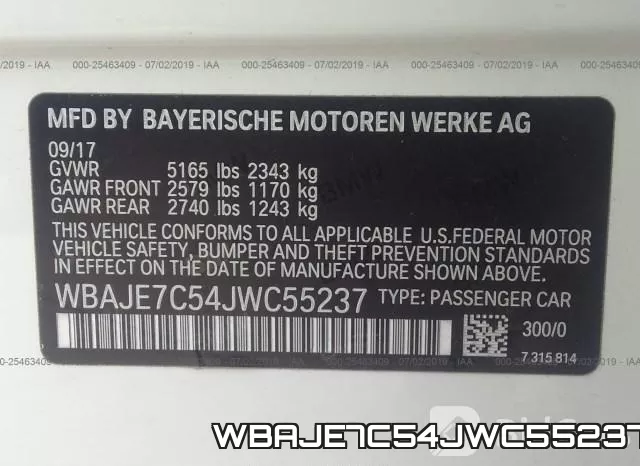 WBAJE7C54JWC55237 фото 10