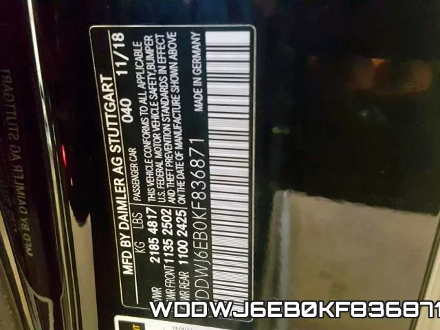 WDDWJ6EB0KF836871 фото 2