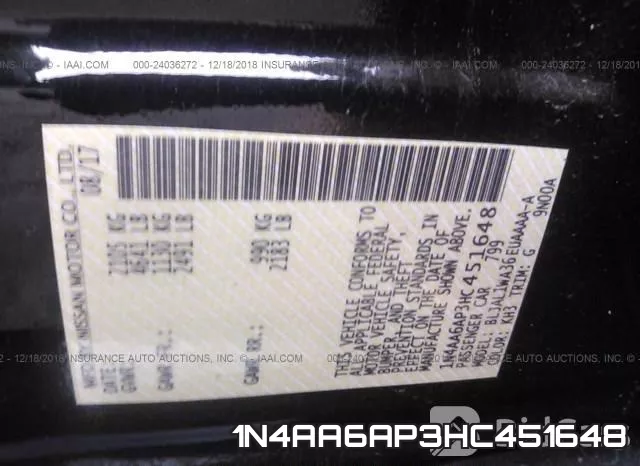 1N4AA6AP3HC451648 фото 10