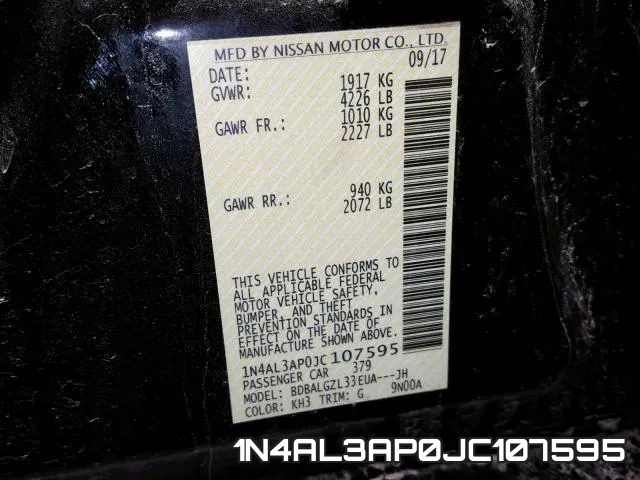1N4AL3AP0JC107595 фото 2