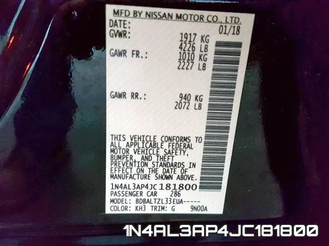 1N4AL3AP4JC181800 фото 2