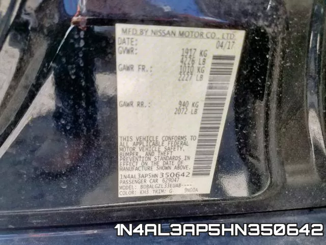 1N4AL3AP5HN350642 фото 2