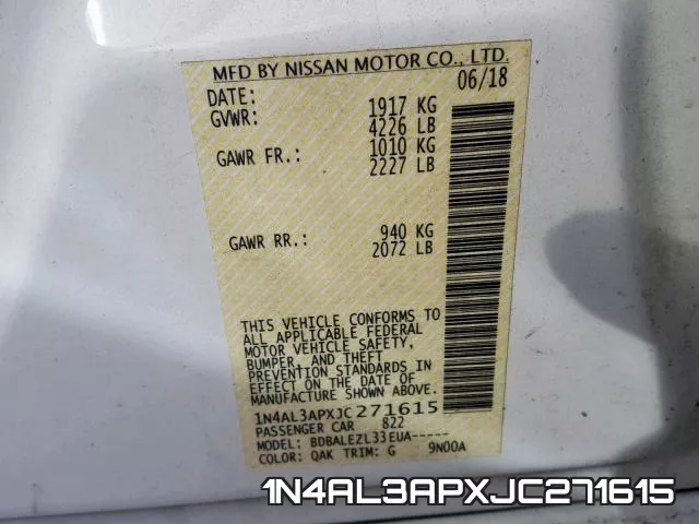 1N4AL3APXJC271615 фото 2