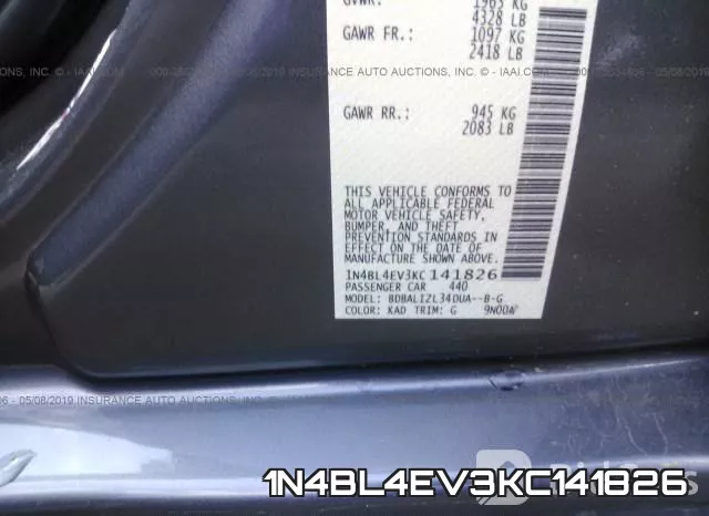 1N4BL4EV3KC141826 фото 10
