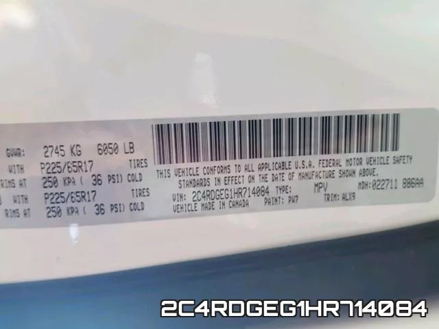 2C4RDGEG1HR714084 фото 2