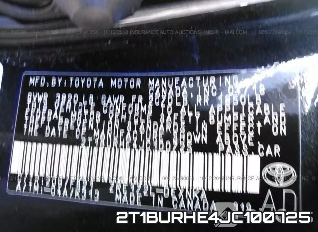 2T1BURHE4JC100725 фото 10