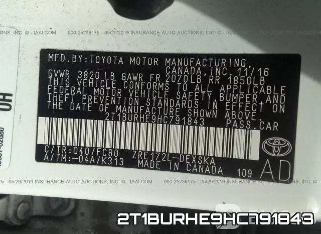 2T1BURHE9HC791843 фото 10