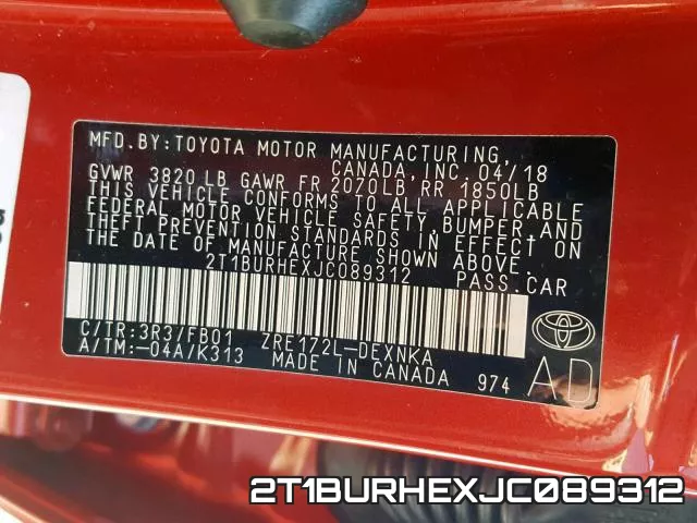 2T1BURHEXJC089312 фото 2