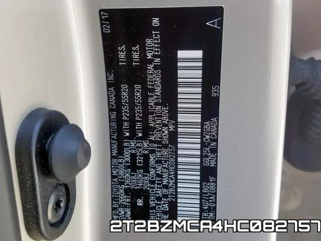 2T2BZMCA4HC082757 фото 2