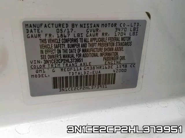 3N1CE2CP2HL373951 фото 2