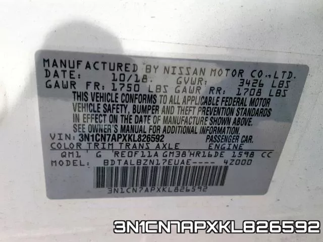 3N1CN7APXKL826592 фото 2