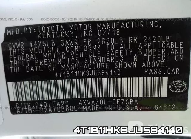 4T1B11HK8JU584140 фото 10