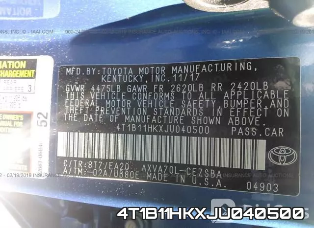 4T1B11HKXJU040500 фото 10