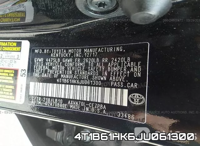 4T1B61HK6JU061300 фото 10