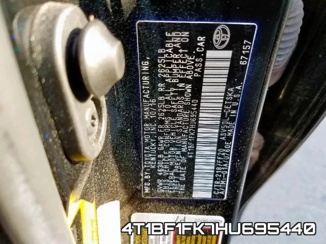 4T1BF1FK7HU695440 фото 2