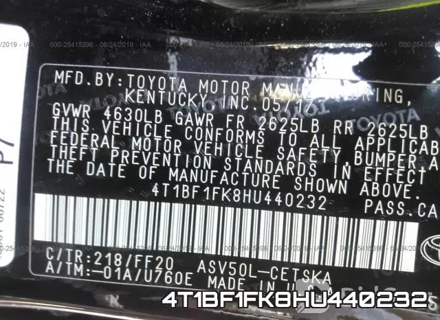 4T1BF1FK8HU440232 фото 10