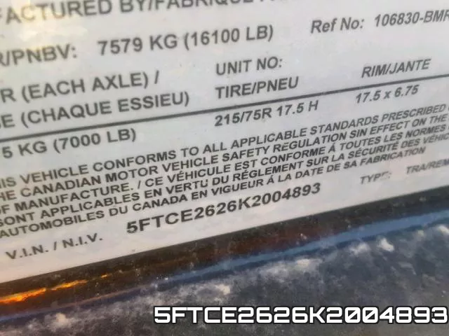 5FTCE2626K2004893 фото 2