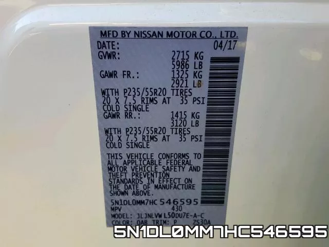 5N1DL0MM7HC546595 фото 2