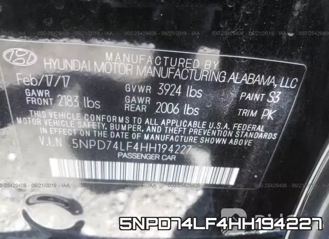 5NPD74LF4HH194227 фото 10