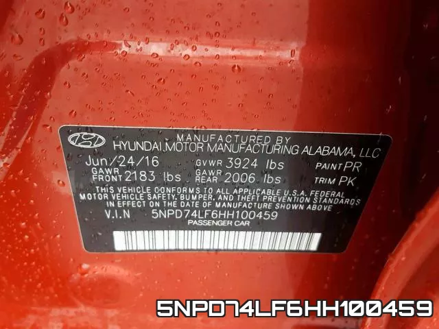5NPD74LF6HH100459 фото 2