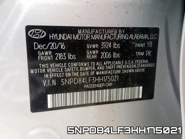 5NPD84LF3HH175021 фото 2
