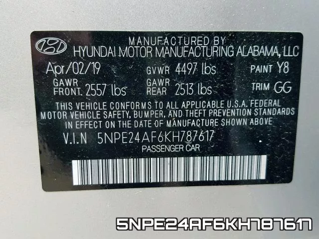 5NPE24AF6KH787617 фото 2