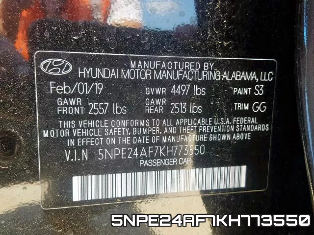 5NPE24AF7KH773550 фото 2