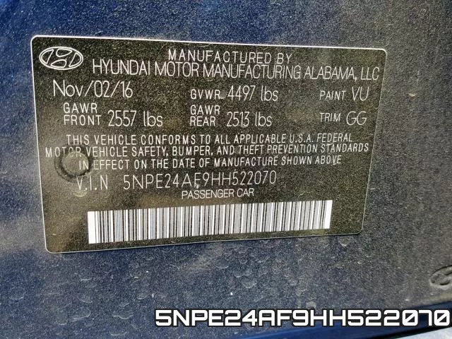 5NPE24AF9HH522070 фото 2