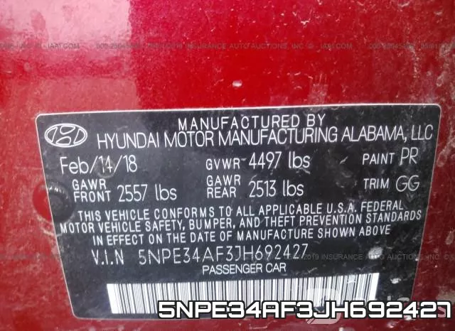 5NPE34AF3JH692427 фото 10