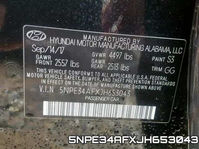 5NPE34AFXJH653043 фото 2
