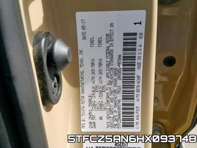 5TFCZ5AN6HX093748 фото 2