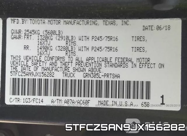 5TFCZ5AN9JX156282 фото 10
